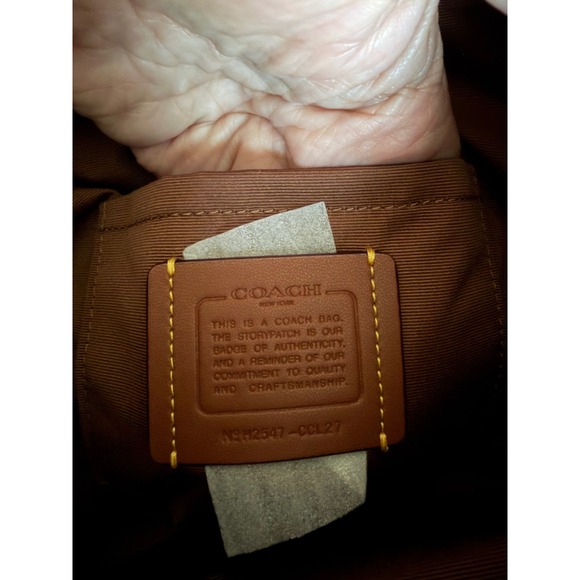 Coach Aria Shoulder Bag Metallic Signature Copper Canvas Leather Hobo CCL27 NEW - Picture 5 of 12